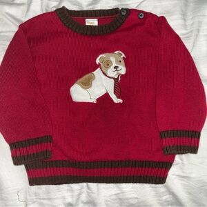 Gymboree Red Sweater with Bulldog Patch